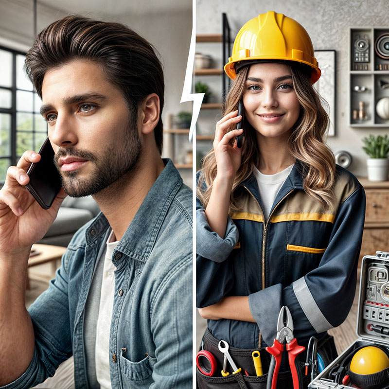 Emergency Electrician at Work